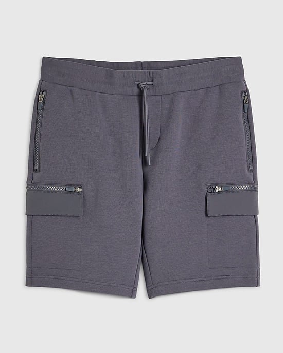 River Island Mens Shorts Grey Premium Regular Fit Nylon Zipped - Image 6