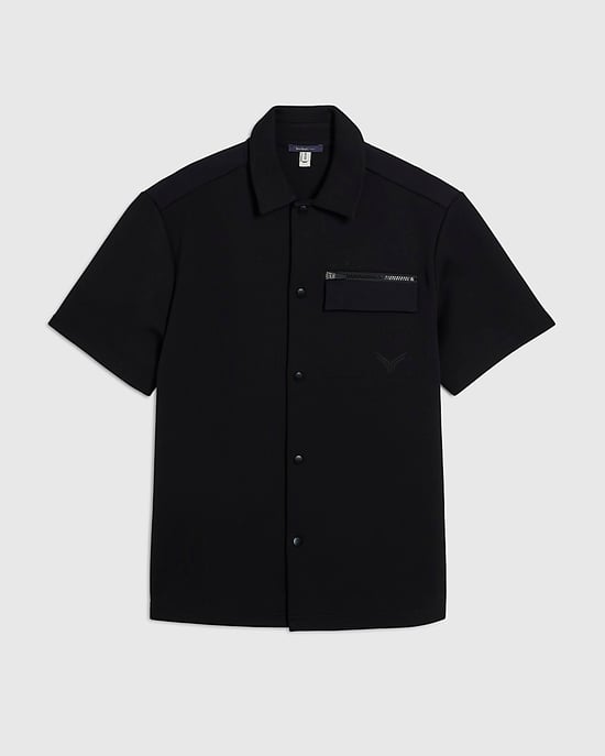 River Island Mens Shirt Black Regular Fit Premium Short Sleeve - Image 6