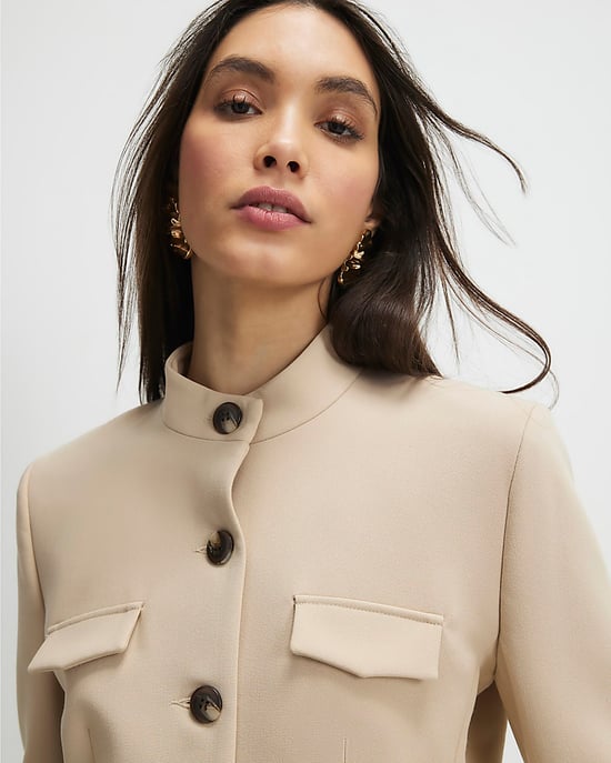 River Island Womens Jacket Beige Pocket Detail Structured Button - Image 2