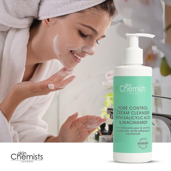 skinChemists Anti-Ageing Pore Control Cream Cleanser with Salicylic Acid & Niacinamide 200ml for Acne, Blemishes, Large Pores, Dullness - Image 5