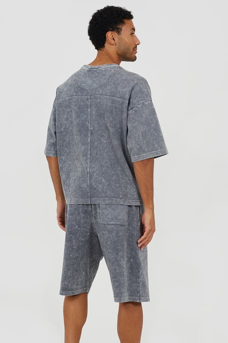 Grey Oversized T-Shirt & Shorts Set - Image 3