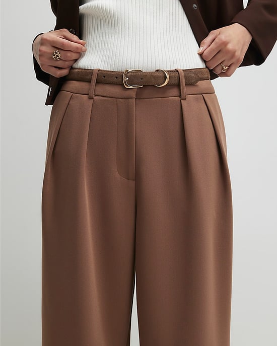 River Island Womens Wide Leg Trousers Brown Belted Loops - Image 4