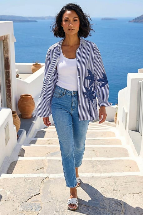 Palm Embroidered Shirt - Image 1