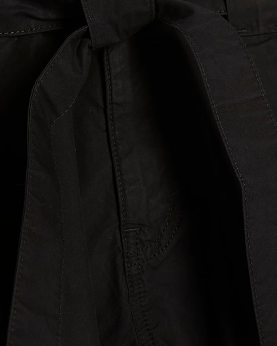 River Island Womens Shorts Black Belt Detail Elasticated Button - Image 5