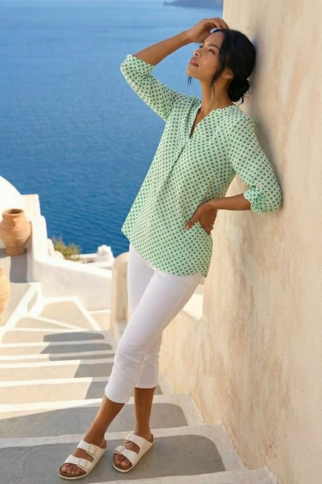 Spot Print Woven Top - Image 2