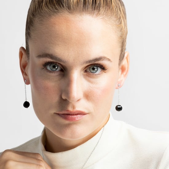 Luxenter kiarik earrings made of 925 sterling silver and onyx rhodium plated finish - Image 4
