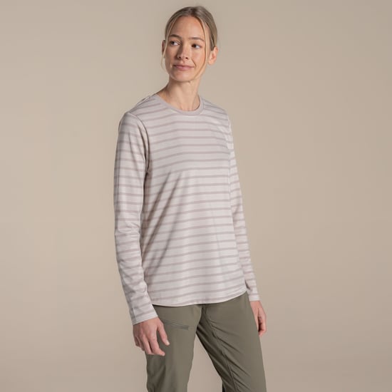 Craghoppers Dam Akona Randig Nosilife Långärmad T-shirt (Oyster) - Image 4