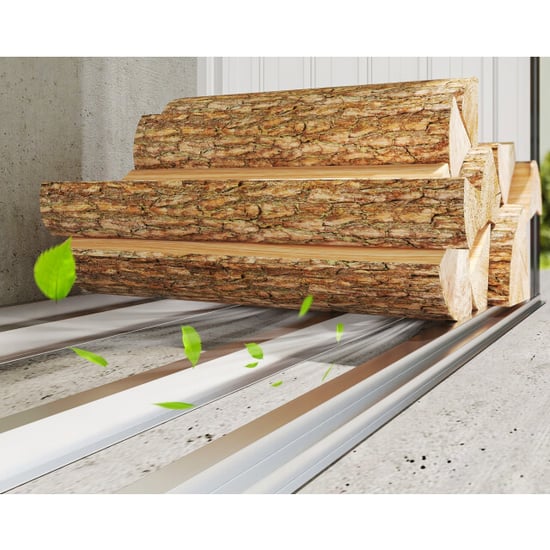 4goodz Houtopslag gegalvaniseerd staal met schuin dak – 66x213x150 cm - - Image 6
