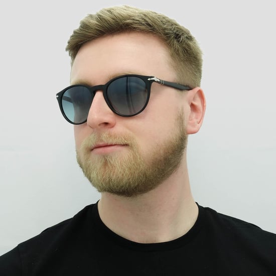Persol Runda Unisex Svarta Azure Gradient Blå Solglasögon - Image 6