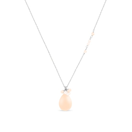 Luxenter adak halsband i metallegering och orange agat rodiumpläterad finish - Image 1