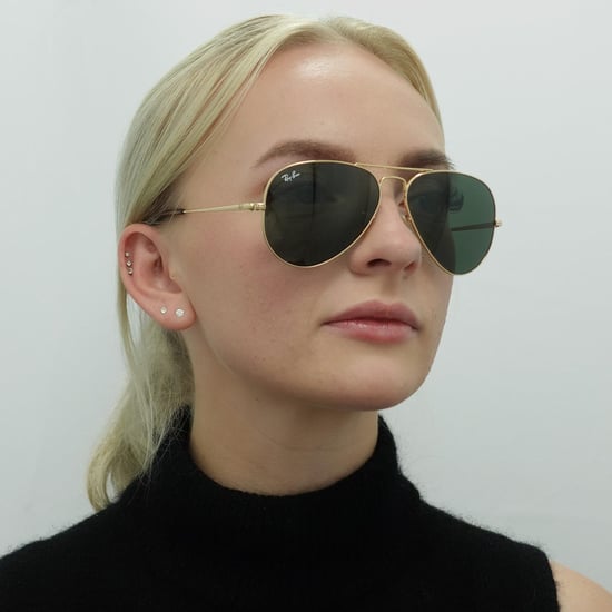Ray-Ban Sunglasses Aviator Metal II RB3689 914731 Gold Green - Image 6