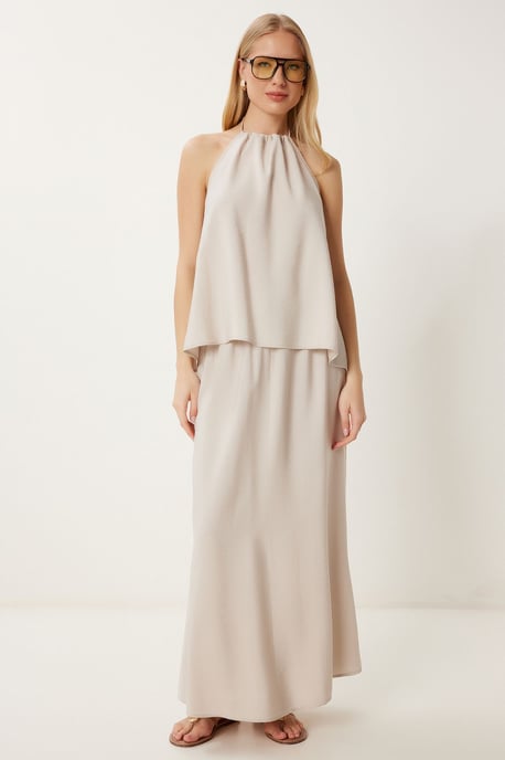 Halter Neck Blus och Maxi Kjol Set - Image 2