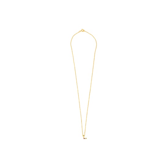 Luxenter Sterling Zilver 925 Ketting met Veelkleurige Zirkonia Afgewerkt in 18K Geel Goud - Alfabet - Image 3