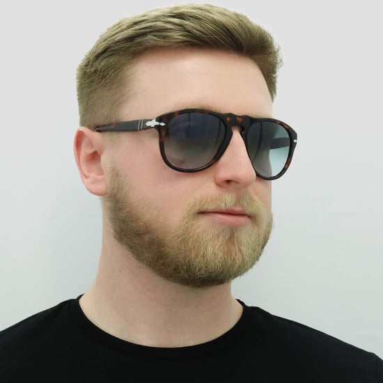 Persol Aviator Mens Dark Havana Ljusblå Gradient Solglasögon - Image 5