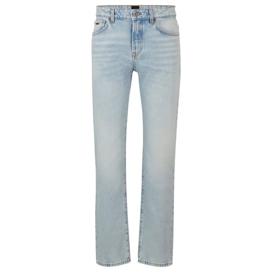 Men's Boss Five Pocket Design Regular Fit Jeans in Light/Pstl Blue - Image 5