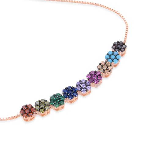 Luxenter jusit armband in 925 sterling zilver en veelkleurige zirkonia met 18 karaat roségoud vergulde afwerking - Image 4