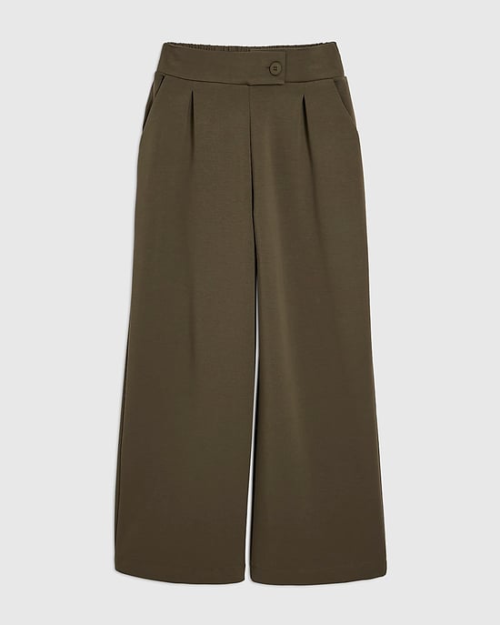 River Island Womens Wide Leg Trousers Khaki Tailored Button - Image 6