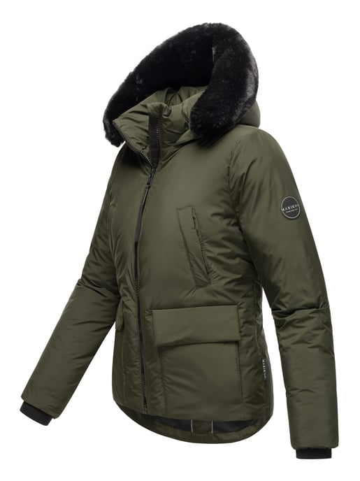 Marikoo short winter jacket for women with faux fur & teddy lining – Morinaa - Image 3