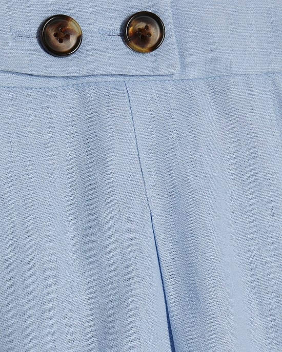 River Island Womens Barrel Trousers Blue Linen Blend Tailored - Image 5
