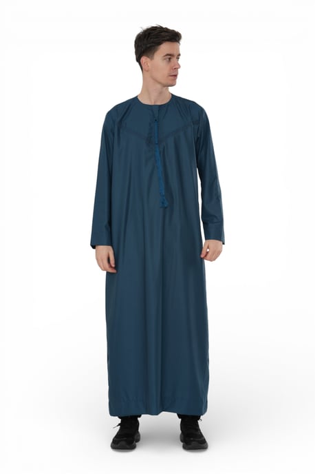 Ramadan Eid blå marockansk Jubba Robe Djellaba Thobe herrar - TT-008 - Image 2