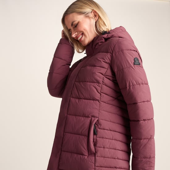 Sleight Womens Padded Short Parka Burgundy - Image 4