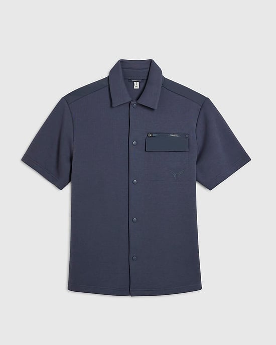River Island Mens Shirt Grey Premium Regular Fit Nylon Short Sleeve - Image 6