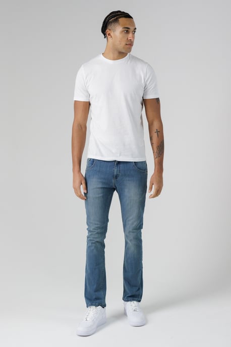 Blue Organic Cotton Blend Skinny Mid-Rise Denim Jeans - Image 3
