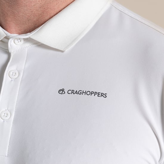 Craghoppers Mens Bramshaw Golf Nosilife Long-Sleeved Polo Shirt (White) - Image 4