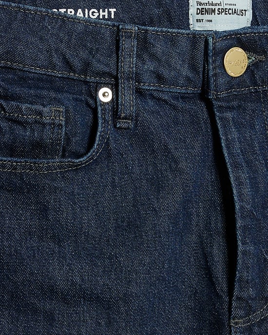 River Island Womens Straight Leg Jeans Petite Blue Relaxed - Image 4