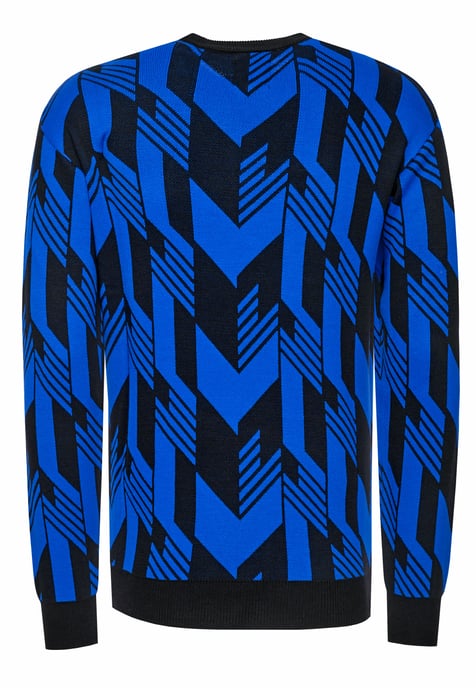 Contrast Fine Knit Round Neck Sweater - Image 3