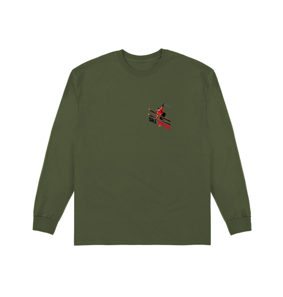 Pierce Archive Ski Style Graphic Sweatshirt Khaki - Image 1