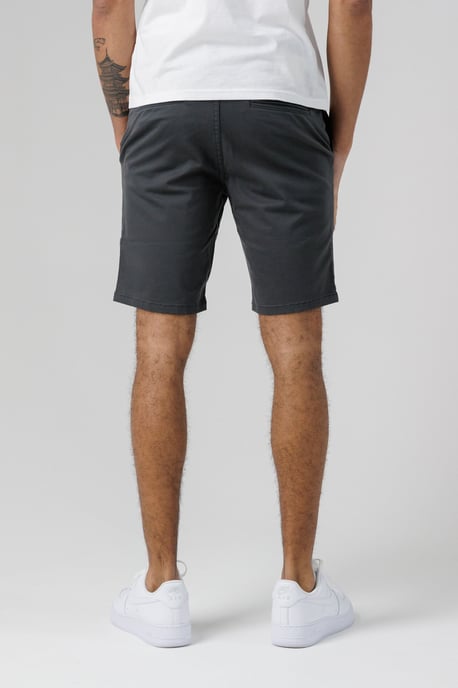 Dark Grey Organic Cotton Slim Fit Chino Shorts - Image 2