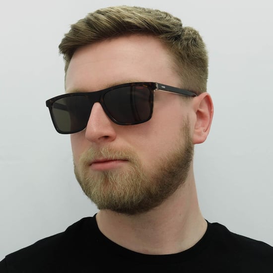 Hugo by Hugo Boss Rectangle Mens Havana Crystal Brown Sunglasses - Image 6