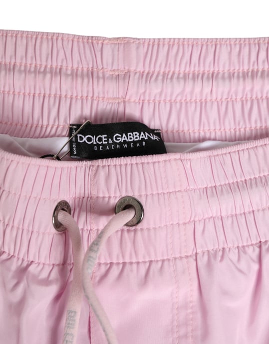 Dolce & Gabbana Rosa Nylon Logotyp Sidrand Badkläder Herr Simbyxor - Image 4