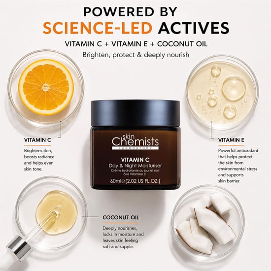 skinChemists Vitamin C Anti-Ageing Day & Night Moisturiser 60ml for Brightening, Dark Spots - Image 3