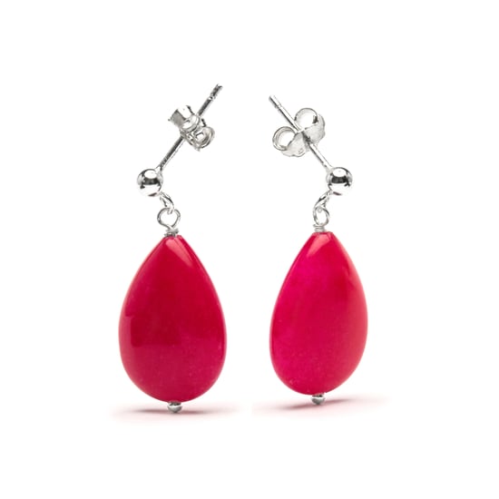 Luxenter oorbellen, 925 sterling zilver, kenitna en roze agaat, gerhodineerd - Image 3