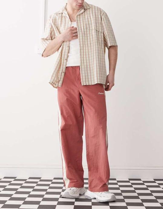 Prohibited stripe trackpants in red - Image 3
