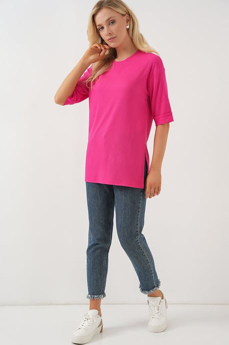 Gestructureerde Crewneck Korte Mouw T-Shirt - Image 2