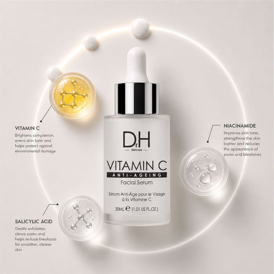 Dr H Advanced Anti-Ageing Vitamin C Facial Serum 30ml for Brightening, Dark Spots, Large Pores - Image 2