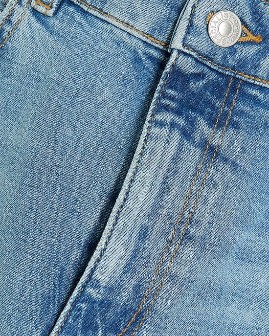River Island Mens Tapered Jeans Blue Fit Denim Button Zip - Image 5