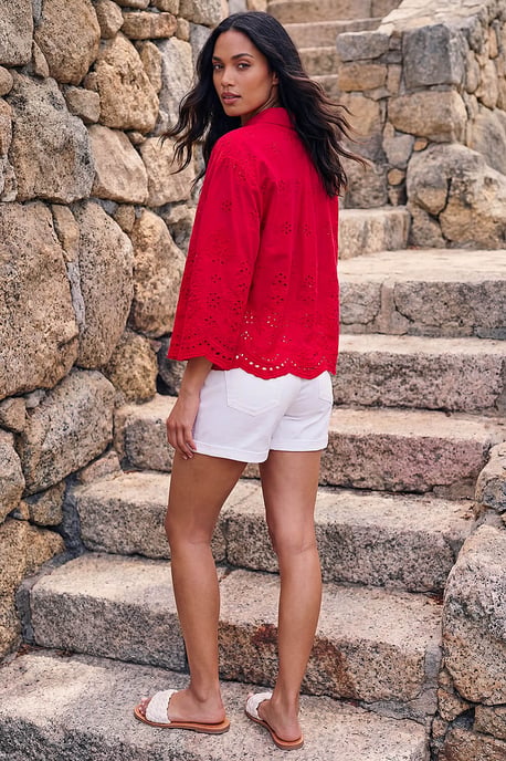 Broderie Hem Buttoned Shirt - Image 3