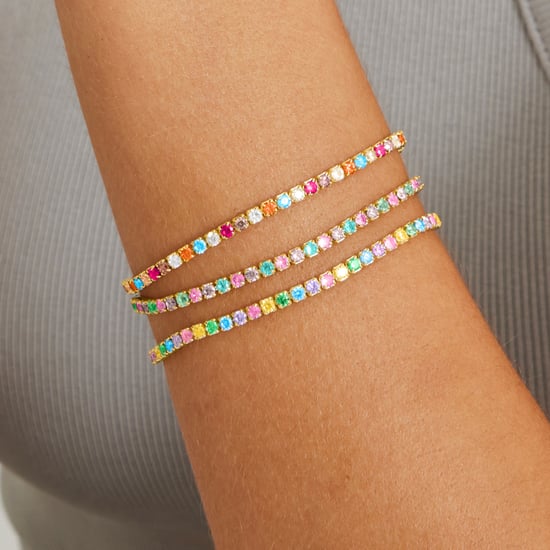 Luxenter 925 sterling silverarmband med flerfärgade zirkoner i 18K gult guld - Tahu - Image 3