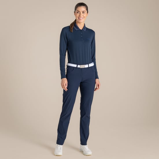 Craghoppers Womens/Ladies Thornbury Nosilife Long-Sleeved Golf Polo Shirt (Blue Navy) - Image 3
