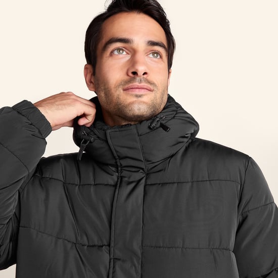 Langrick Mens Long Padded Jacket Black - Image 6