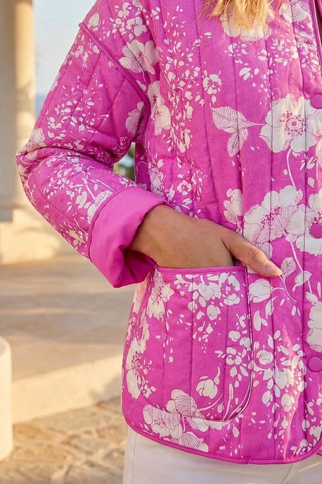 Floral Print Cotton Jacket - Image 4
