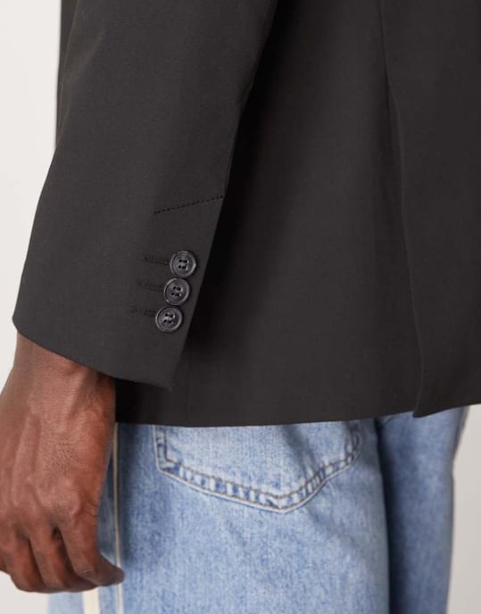 Selected oversized suit jacket in black - Image 4