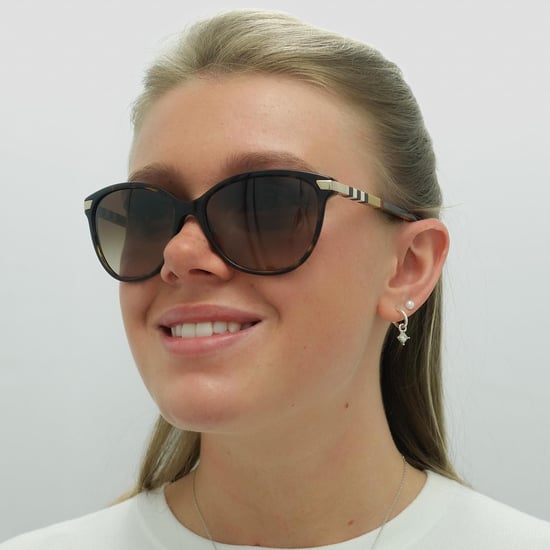 Burberry Sunglasses BE4216 300213 Dark Havana With Gold Detailing Brown Gradient - Image 5