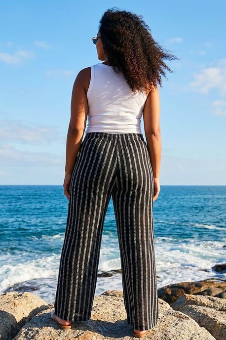 Curve Stripe Knit Wide Leg Trouser - Image 3