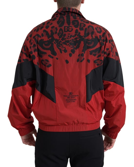 Leopardmönstrad Träningsjacka Rödsvart Stil - Image 3