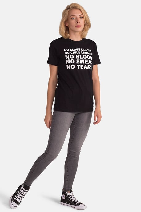 Black Organic Cotton Crew Neck Short Sleeve Graphic Print T-Shirt - Image 2